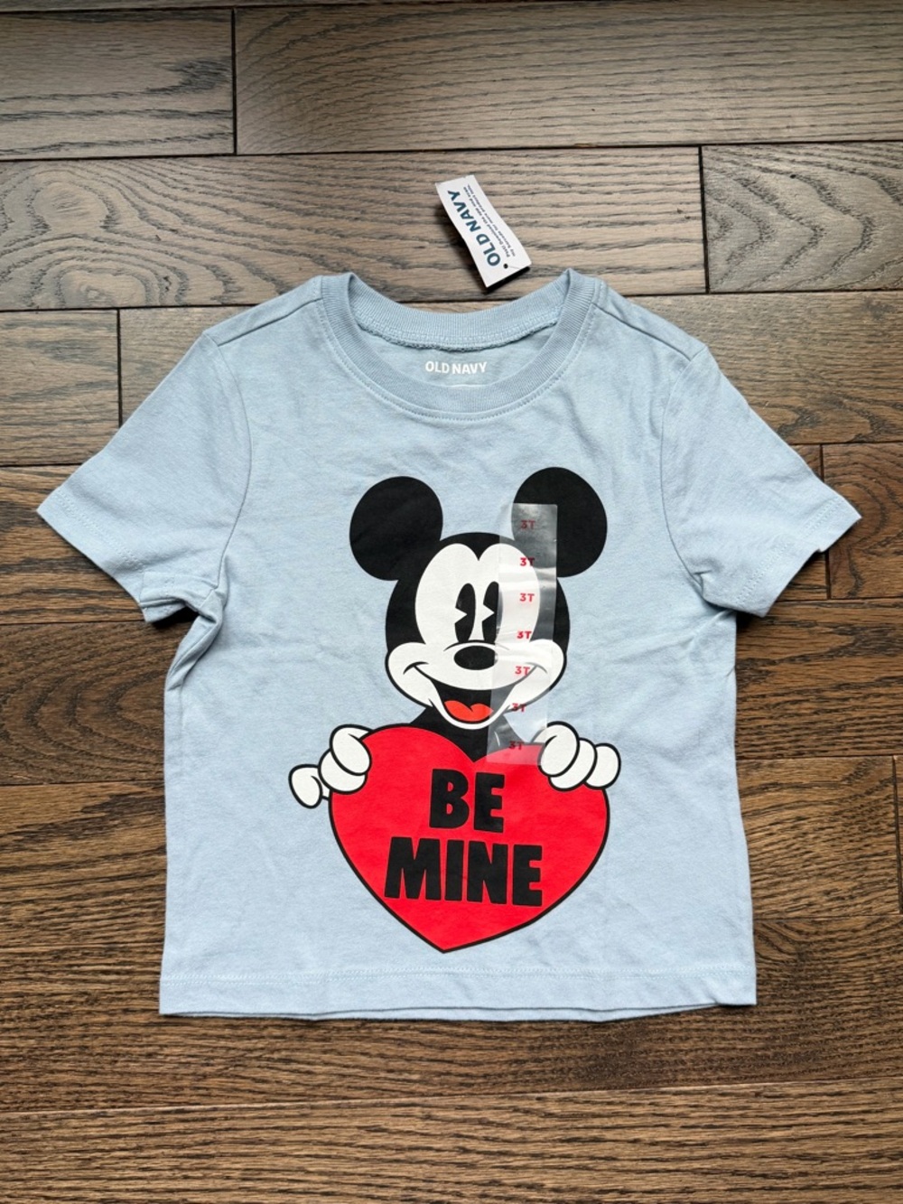 NWT Old Navy Disney Mickey Mouse Valentines Day Shirt | Size 3T | Be Mine Heart